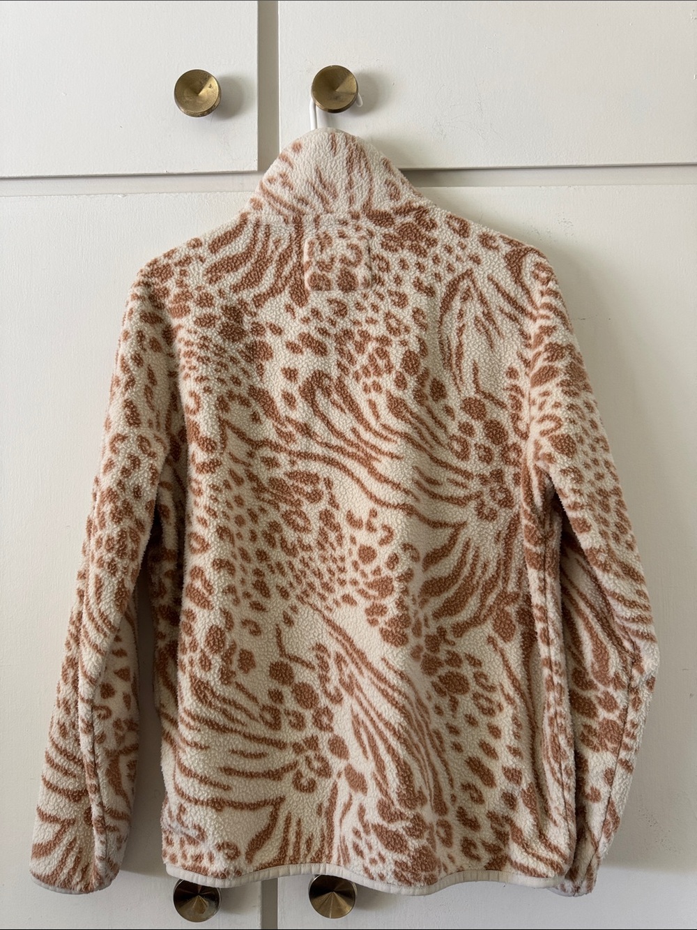 Billabong Cream and Brown Animal Print Fleece Jacket - Picture 4 of 5